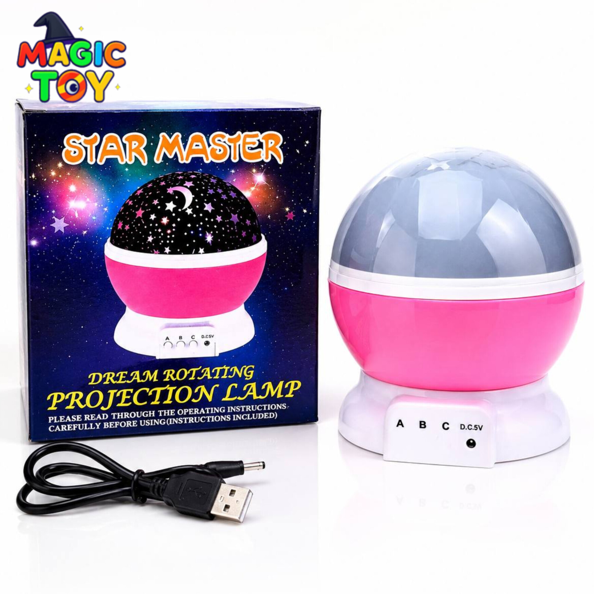 چراغ خواب ماه و ستاره چرخشی | پروژکتور Star Master با نور LED