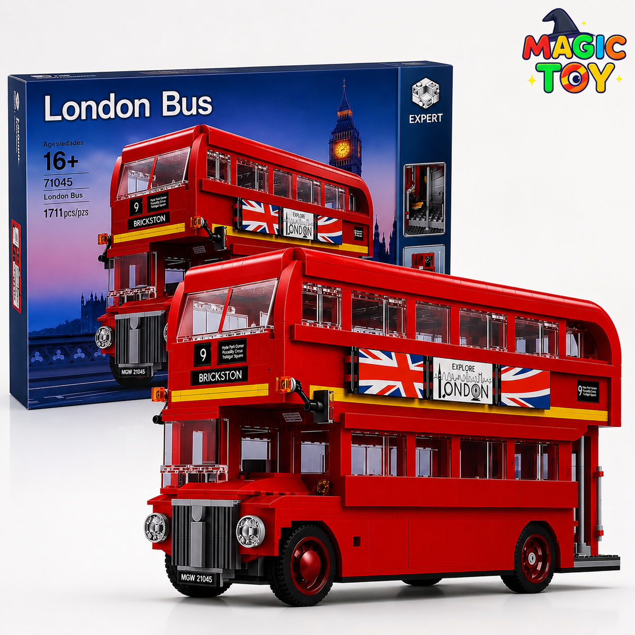 لگو اتوبوس لندن مدل 71045 | ساختنی حرفه‌ای London Bus 1711 قطعه کلکسیونی