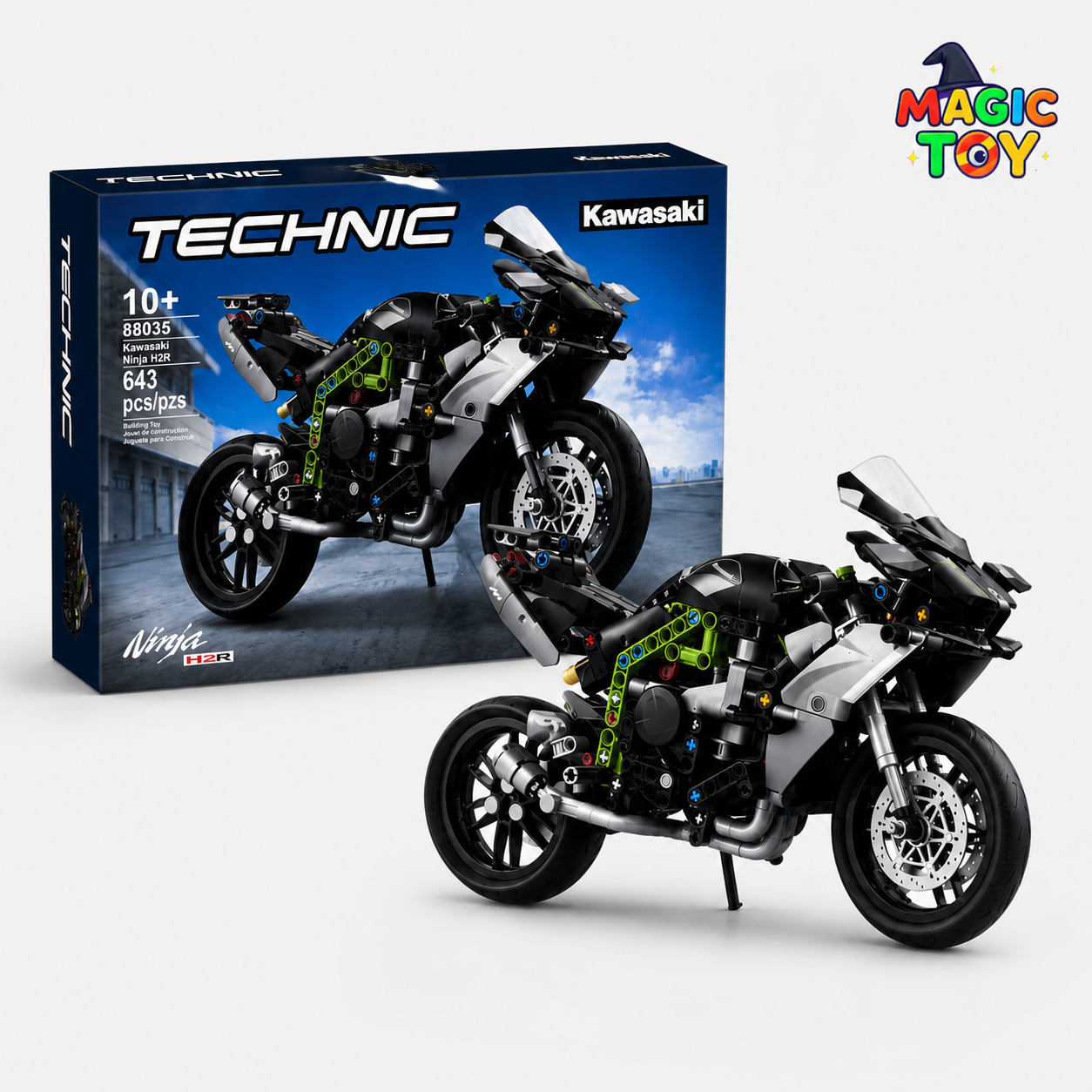 لگو موتور کاوازاکی نینجا H2R مدل Technic | 643 قطعه ساختنی حرفه‌ای + استند نمایش
