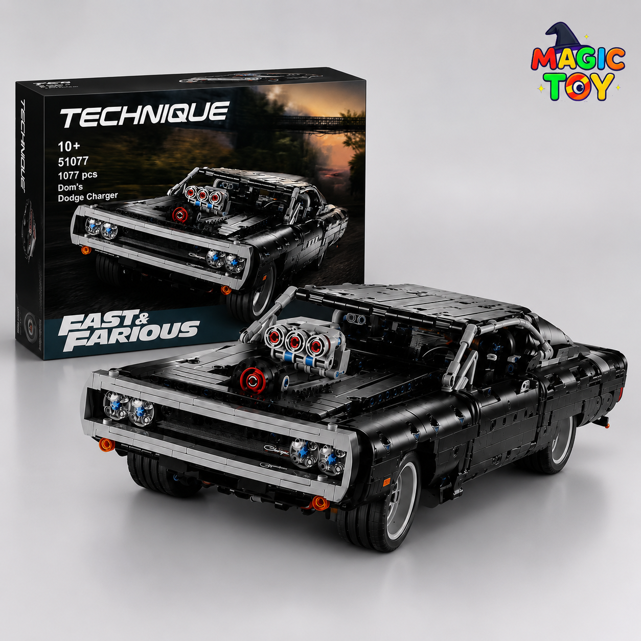 لگو ماشین دوج چارجر Fast & Furious مدل Dom’s Dodge Charger | 1077 قطعه