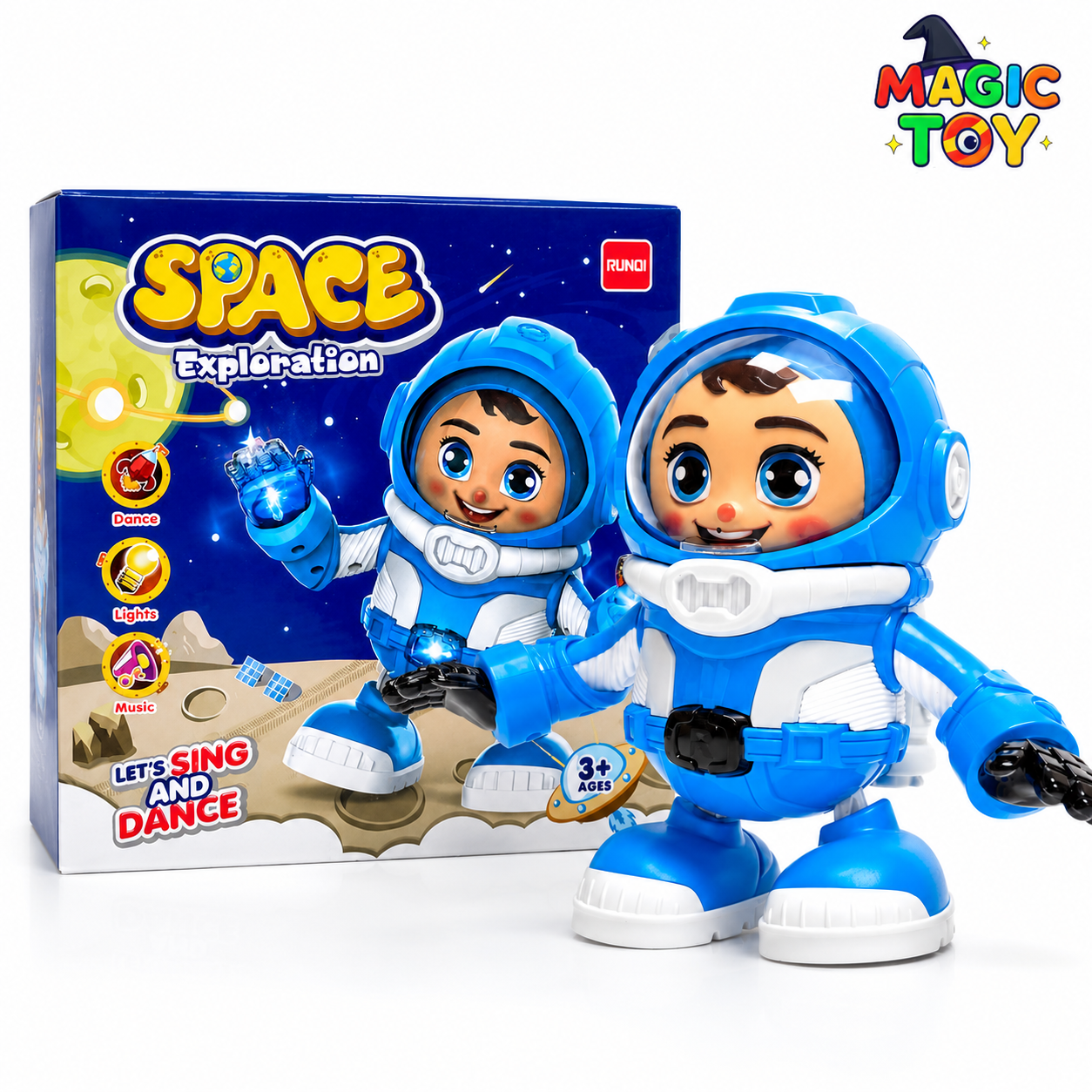 پسر فضانورد موزیکال Space Exploration مدل 9051 | اسباب‌بازی رقصنده چراغ‌دار و موزیکال