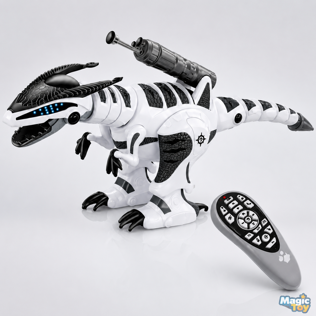 دایناسور کنترلی تیرانداز Le Neng Toys مدل K9 | ربات دایناسور هوشمند شارژی با ریموت و شلیک تیر