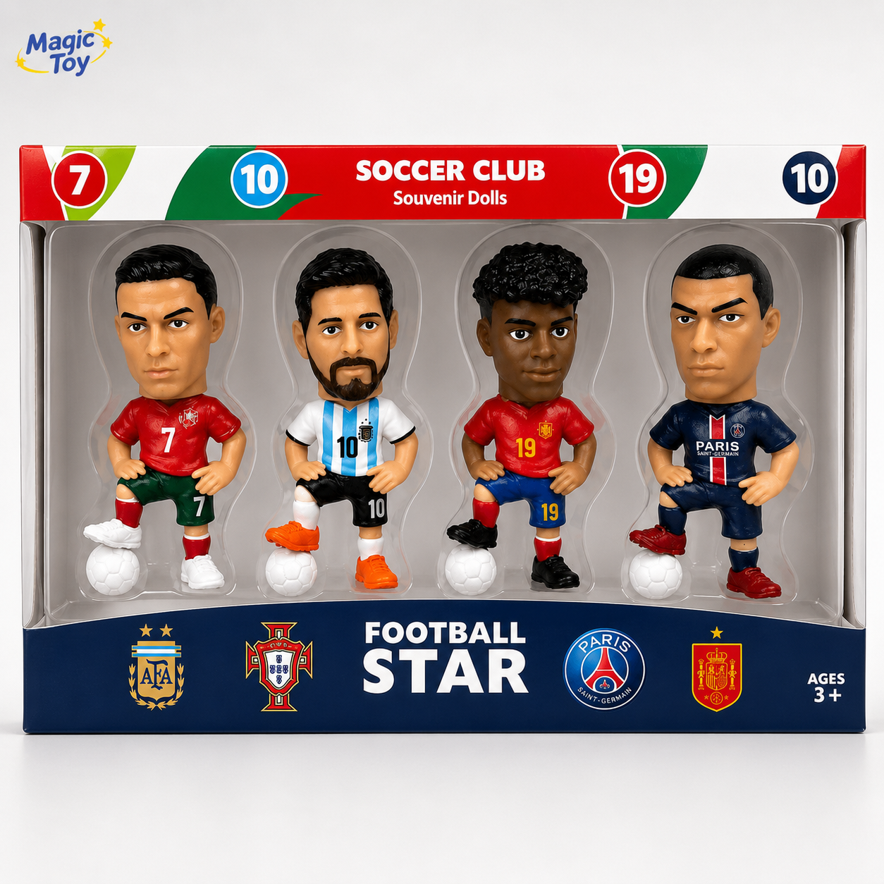 ست شخصیت فوتبالی ۴ عددی Football Star مدل Soccer Club | فیگور بازیکنان فوتبال آیتم 004