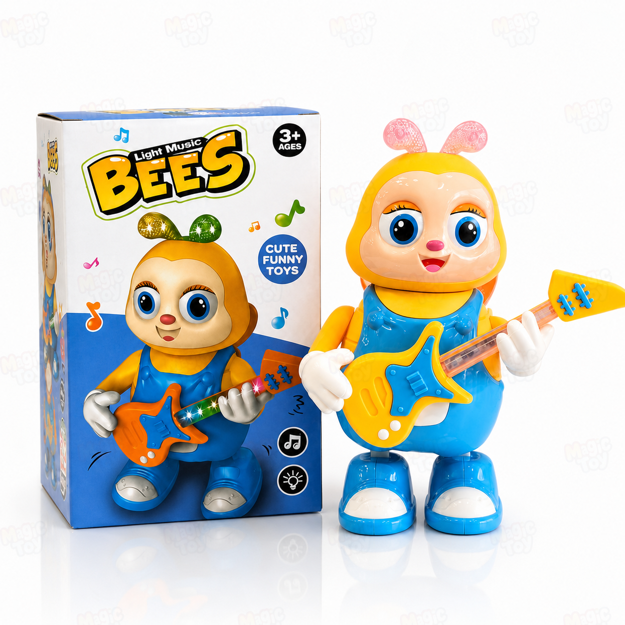 زنبور گیتار زن موزیکال چراغ‌دار مدل Light Music BEES | اسباب‌بازی موزیکال کودک