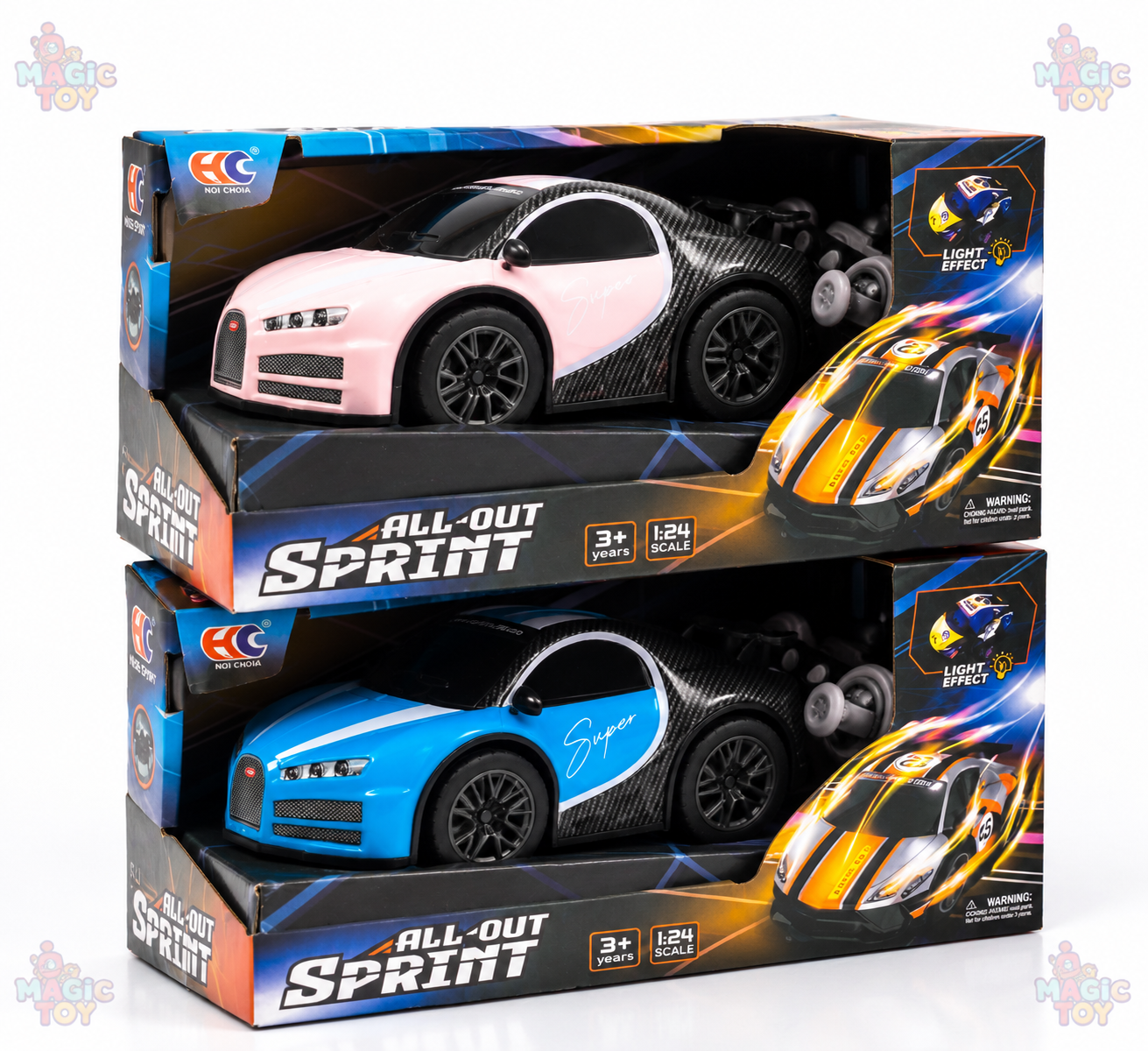 ماشین کنترلی بوگاتی باتری‌خور مدل All-Out Sprint | ماشین اسباب بازی لوکس با چراغ و مقیاس ۱:۲۴
