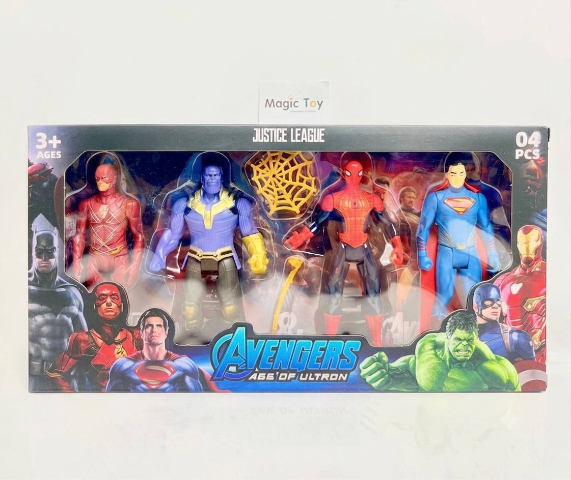 ست اکشن فیگور قهرمانان ۴ عددی مدل Avengers | اسباب بازی شخصیت ابرقهرمانی