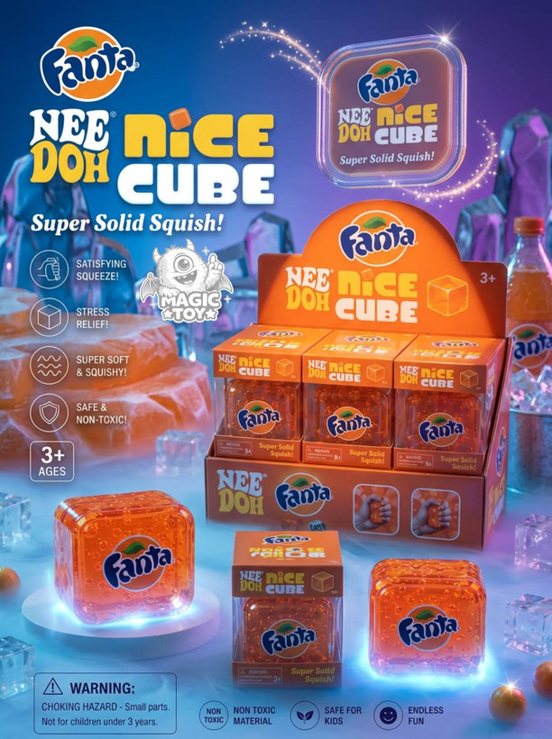 فیجت ضد استرس نیدو مکعبی فانتا مدل NeeDoh NICE CUBE (ژلهای ژلاتینی متراکم نارنجی)