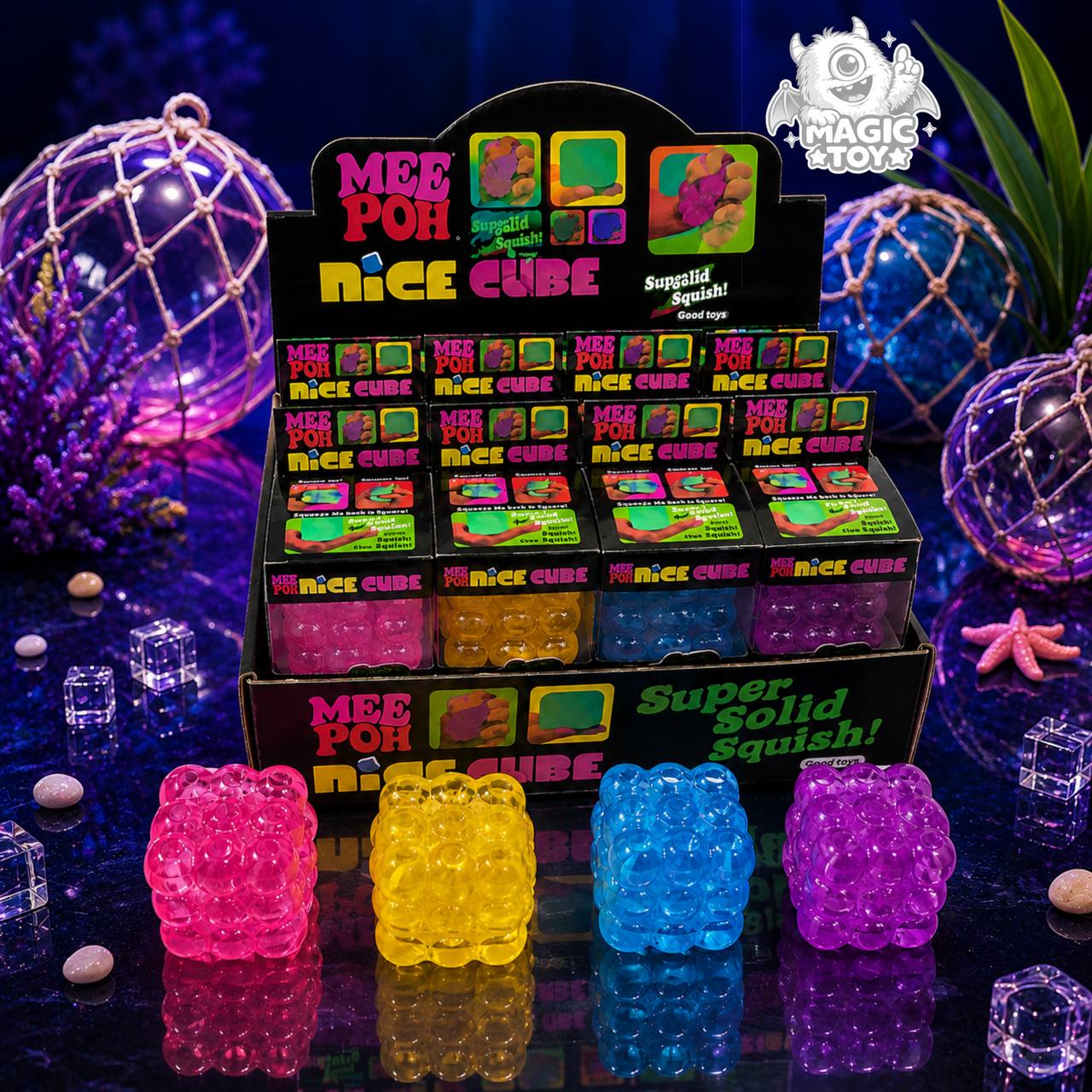 فیجت ضد استرس نیدو پاپتی مکعبی مدل MEE POH NICE CUBE (سطح حبابدار ژلاتینی متراکم)