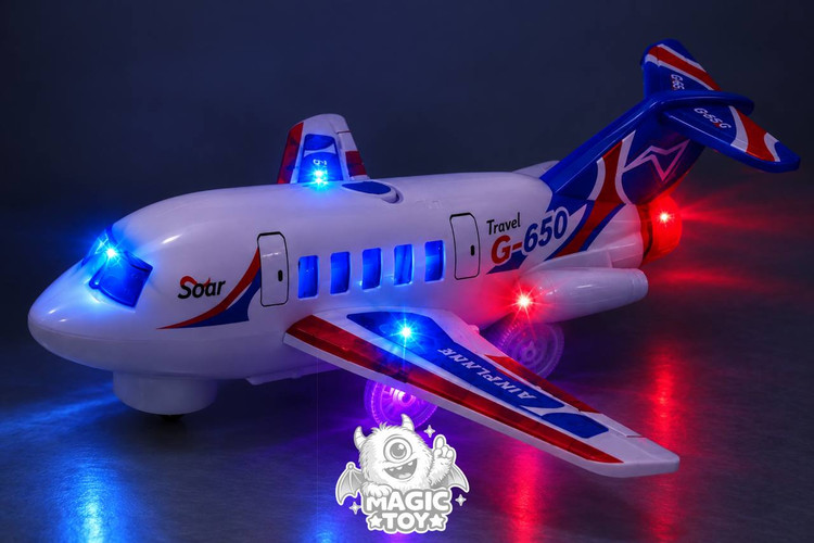 هواپیمای اسباببازی موزیکال دودزا مدل Aviation Plane G-650 برند Kai Jie TOYS (حرکت خودکار و نورپردازی ۳D)