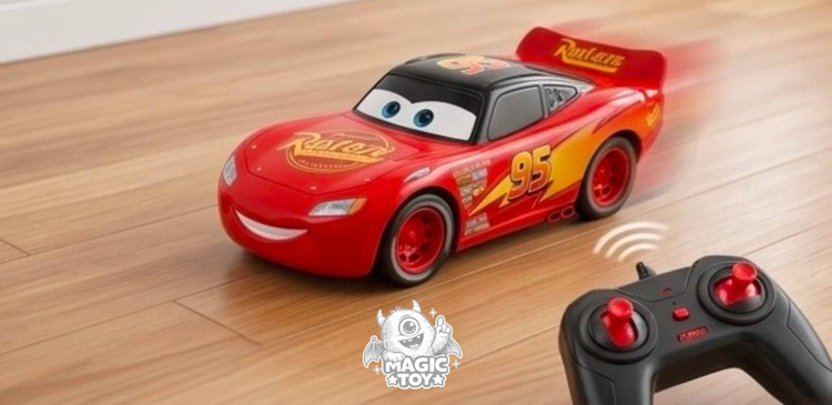 ماشین کنترلی مککویین شارژی مدل 3D McQueen (سری ماشینها ۳ / پرسرعت با نورپردازی LED)