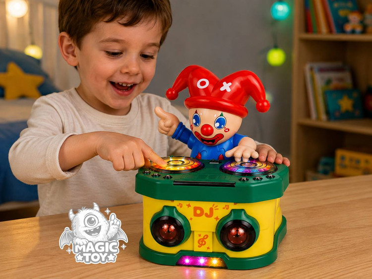 اسباب بازی دلقک دی جی موزیکال و حرکتی مدل DJ CLOWN کد 3_788 (رقص نور ۳D و کابل شارژ)