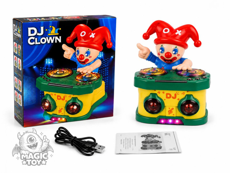اسباب بازی دلقک دی جی موزیکال و حرکتی مدل DJ CLOWN کد 3_788 (رقص نور ۳D و کابل شارژ)