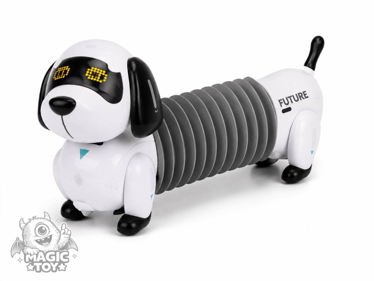 سگ رباتیک فنری و هوشمند دنبالکننده مدل Follow The Dachshund کد K22 (سنسور لمسی، ریموت توپی و چشمان LED)
