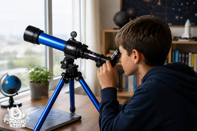تلسکوپ نجومی آموزشی کودک و نوجوان مدل Telescope Astro-Observation کد 2104 (با ۳ چشمی زوم 20x 30x 40x، سهپایه و قطبنما)