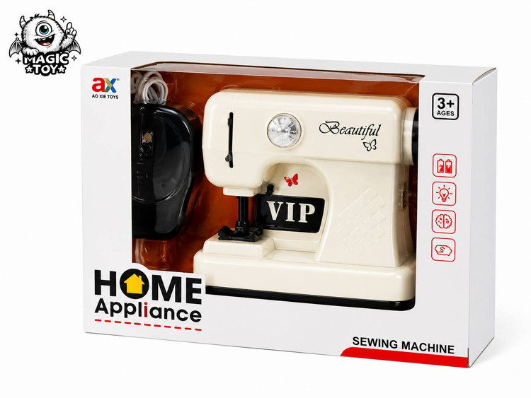 چرخ خیاطی اسباببازی باتریخور پدالدار برند AO XIE کد 6910 (سری Home Appliance چراغدار و ایمن)