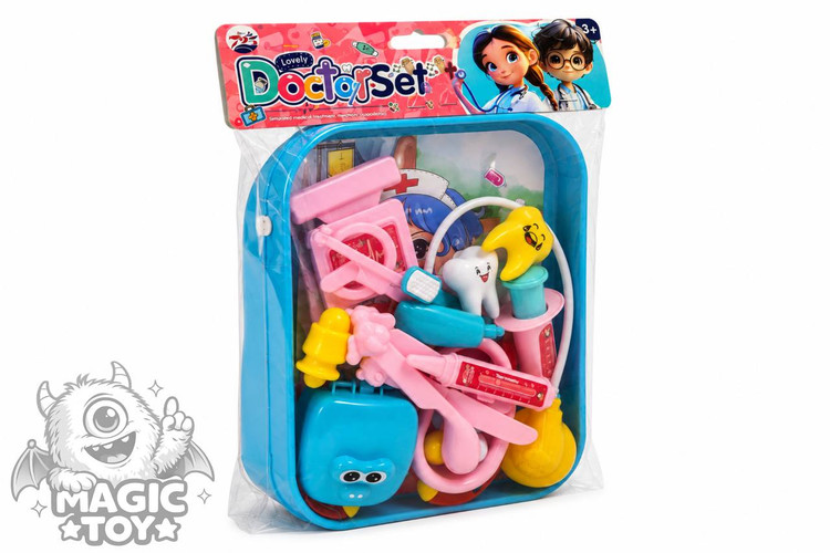 ست اسباببازی دندانپزشکی و دکتری مدل Lovely Doctor Set کد 110_725 (شامل ماکت فک و دندان، مسواک، سرنگ، سینی و گوشی معاینه)