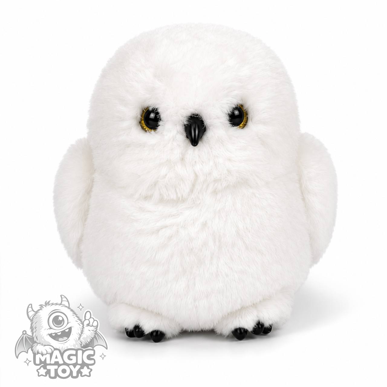 جغد تعاملی و رباتیک موزیکال مدل MAGICAL OWL (عروسک پولیشی جغد برفی سخنگو با سنسور لمسی، بالهای متحرک و پک کامل باتری)