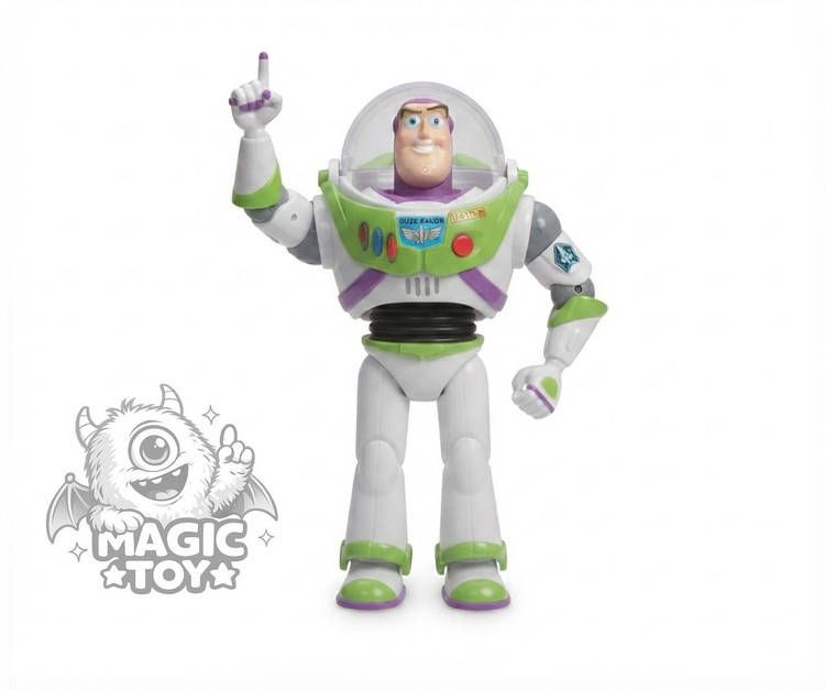 فیگور باز لایتیر باتریخور موزیکال و چراغدار داستان اسباببازیها Toy Story 4 کد 113_8899 (آدمک فضانورد حرکتی با بالهای بازشو، نورپردازی لیزری سینه و کلاه شیشهای)