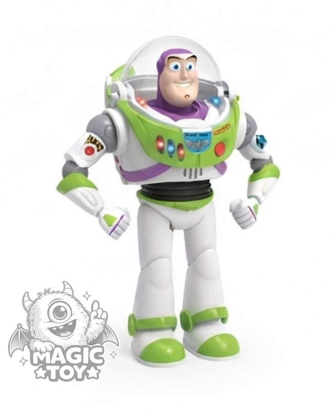 فیگور باز لایتیر باتریخور موزیکال و چراغدار داستان اسباببازیها Toy Story 4 کد 113_8899 (آدمک فضانورد حرکتی با بالهای بازشو، نورپردازی لیزری سینه و کلاه شیشهای)