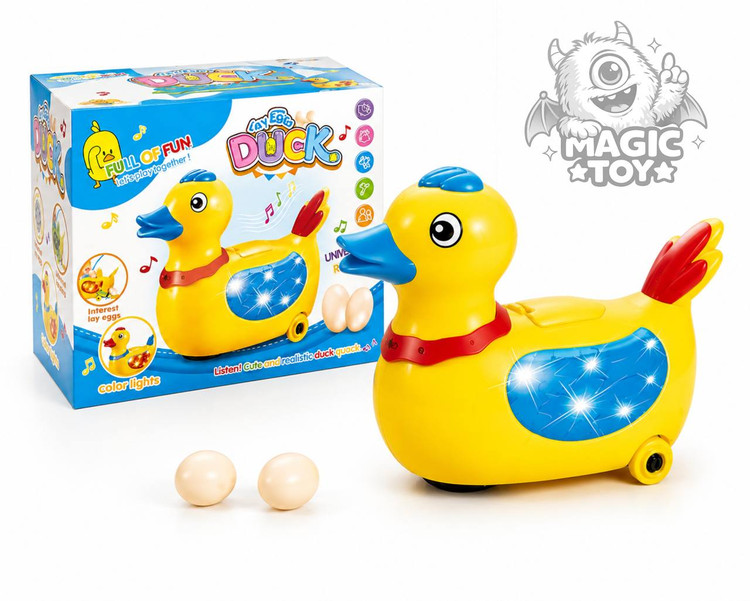 اردک فانتزی تخمگذار موزیکال و چراغدار مدل LAY EGG DUCK کد 2283 (اسباببازی حرکتی سنسوردار ۳۶۰ درجه با نورپردازی بالها و صدای اردک)