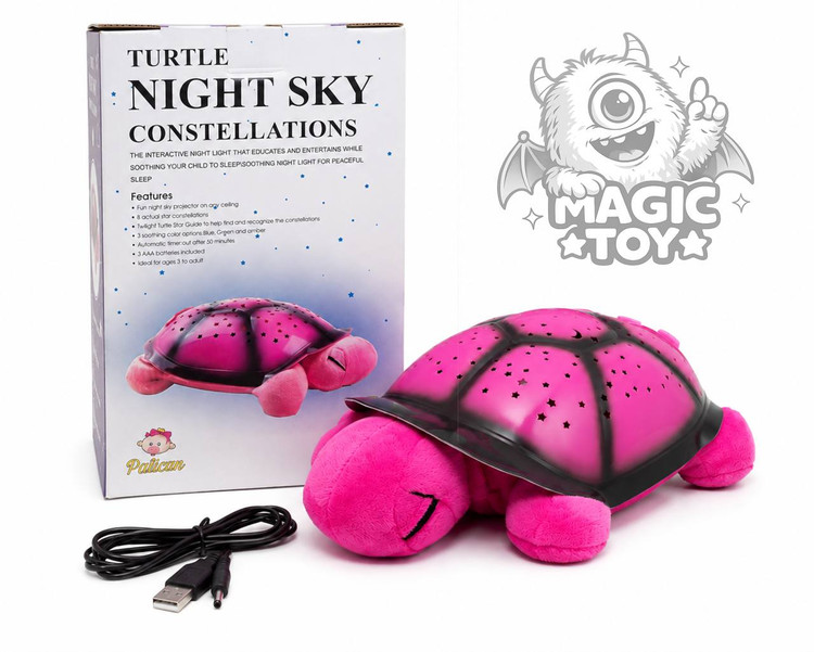 چراغ خواب موزیکال و پروژکتوری لاکپشت شلمن مدل TURTLE NIGHT SKY (پروژکتور کهکشانی خواب کودک با کابل برق USB و تغییر رنگ نور)