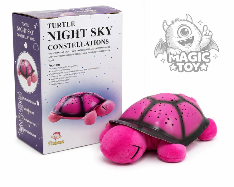 چراغ خواب موزیکال و پروژکتوری لاکپشت شلمن مدل TURTLE NIGHT SKY (پروژکتور کهکشانی خواب کودک با کابل برق USB و تغییر رنگ نور)