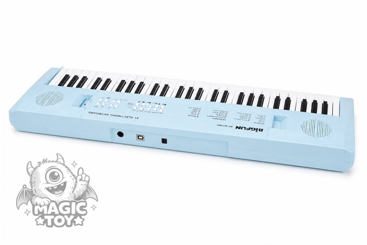 ارگ و کیبورد الکترونیکی ۶۱ کلید بیگ فان مدل BIGFUN BF-6138C (دارای میکروفون، ۱۰ ریتم، ۸ ساز، دمو و کابل شارژ USB)