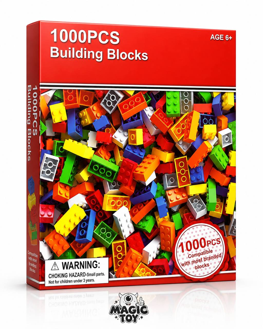 لگو کلاسیک ۱۰۰۰ قطعه ساختنی مدل Building Blocks کد 33002 (آجرهای خانه‌سازی رنگارنگ سازگار با برند لگو)