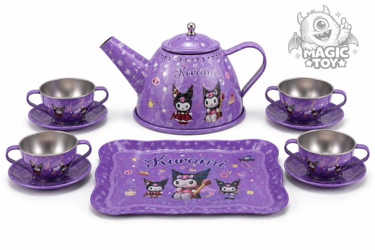 ست ظروف چایخوری فلزی ۱۵ پارچه طرح کرومی مدل Boutique Tea Set کد 1_966 (شامل قوری دربدار، ۴ فنجان دستهدار، نعلبکی، پیشدستی و سینی پذیرایی لبهدار)
