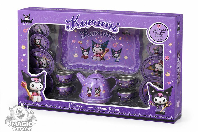 ست ظروف چایخوری فلزی ۱۵ پارچه طرح کرومی مدل Boutique Tea Set کد 1_966 (شامل قوری دربدار، ۴ فنجان دستهدار، نعلبکی، پیشدستی و سینی پذیرایی لبهدار)
